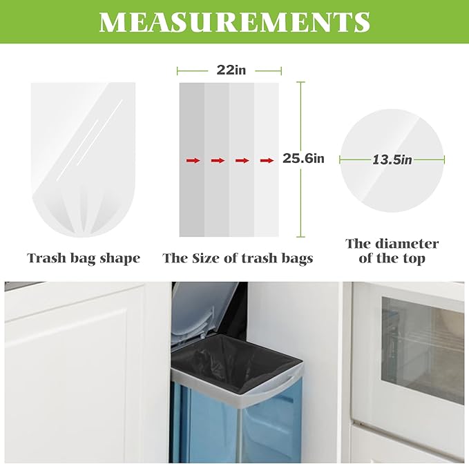 Teivio Trash Bags, 8 Gallon, 330 Count, Black, for Bathroom, Office, Industrial, Commercial, Janitorial, Municipal, Recycling