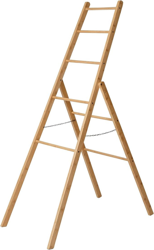 Honey Can Do Bamboo Clothes Drying Ladder Rack DRY-09387 Natural