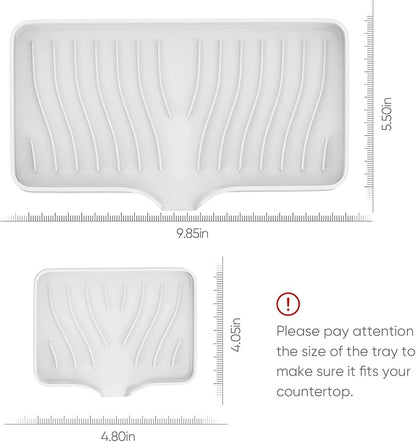 Kitchen Sink Tray,Self Draining Kitchen Soap Tray Soap Holder Silicone Sponge Holder for Kitchen Sink,Kitchen Bathroom Sink Caddy Sink Organizer for Sponge,Soap Dispenser,Dish Scrubber,Palm Brush