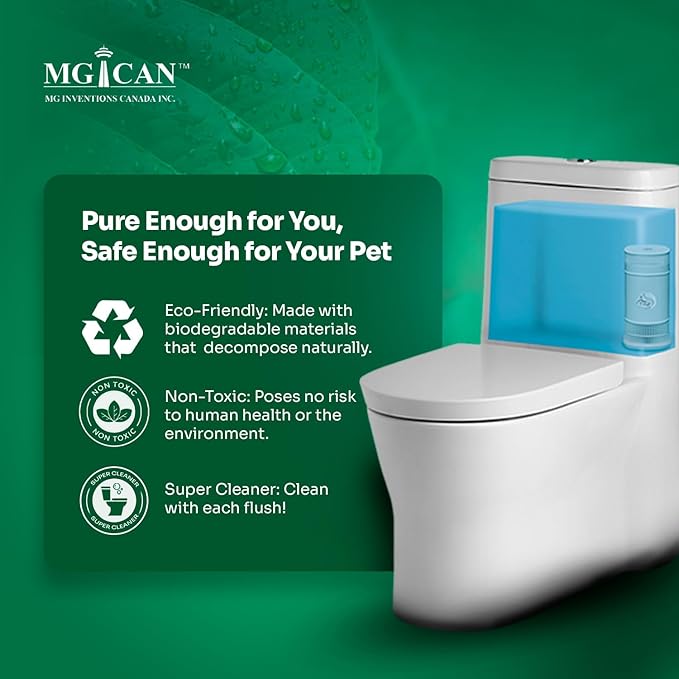 MGICAN Patented Automatic Toilet Bowl Cleaner System (ATCS) 1700+ Flushes - Non Toxic Toilet Bowl Cleaners for Hard Water Stains - UL-Certified Toilet Cleaner 1 Year Supply (3 Pack)