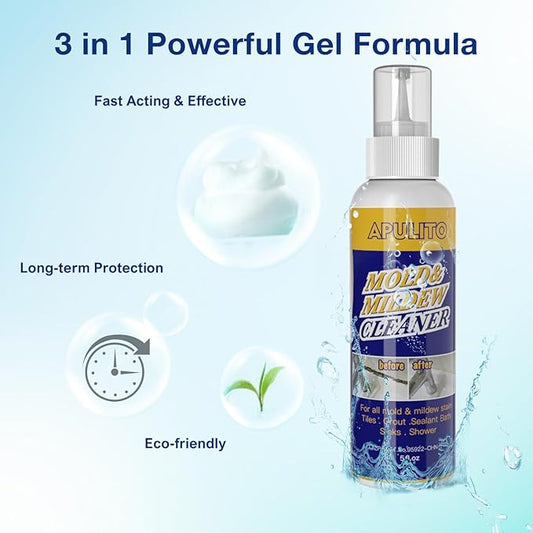 APULITO Household Cleaner Gel for Stains – Long-Lasting Bathroom, Kitchen, Sink & Tile Shower Stain Cleaner 5oz-3Pack