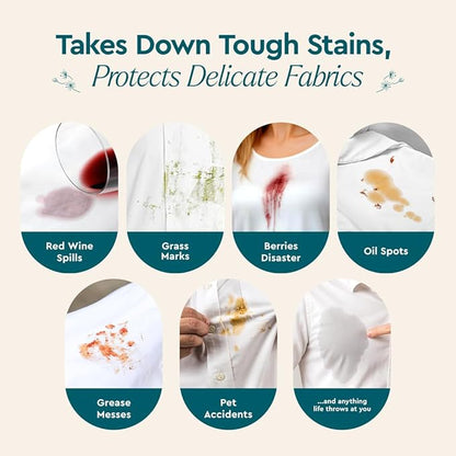 Puracy Laundry Stain Remover Brush for Tough, Deep, and Aged Clothing Stains, with Vegan Bristles for Safe and Effective Stain and Odor Elimination