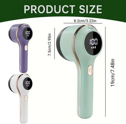 BILIKEYU Electric Portable Sweater Defuzzer Rechargeable Fabric Shaver with LED Digital Display Lint Remover with 3 Speeds and 6 Cutters Sweater Defuzzer to Pilling for Clothes F (Purple, One Size)
