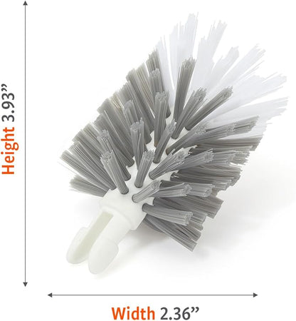 Full Circle Clean Reach Bottle Brush Replacement Head - Long Handle, Flexible, For Water Bottles, Baby Bottles, Narrow Containers, Kitchen Cleaning - White