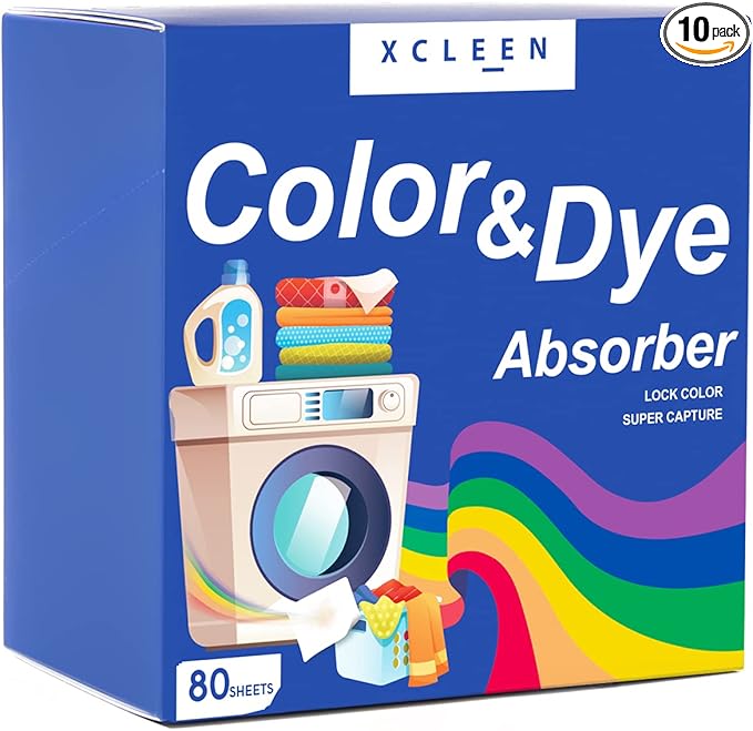 Xcleen Color Absorber Laundry Sheets 80 Count, Dye Catcher to Prevent Clothes from Smearing, Fragrance Free Color Trapping Sheets for Home School or Apartment