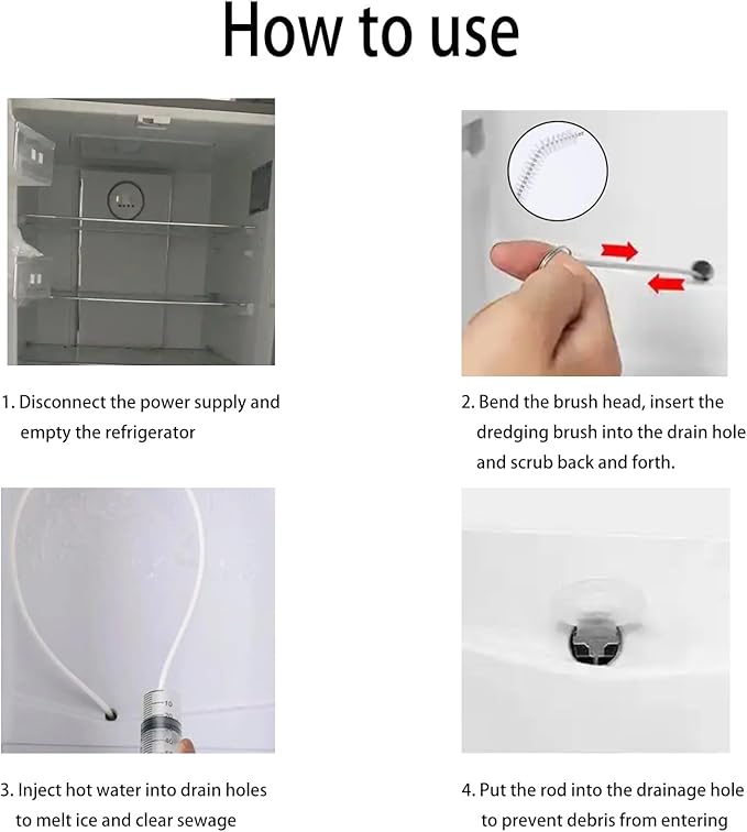 8 pcs Refrigerator Water Line Cleaning Kit Reusable Fridge Water Line Cleaner Cleaning Tool for Fridges Drinking Water Dispensers and Ice Maker