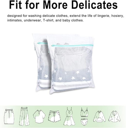 OTraki Mesh Washing Bags for Laundry 16x20 Inch Medium Mesh Bag Laundry Washer Delicates Lingerie Wash Machine Net Zipper Bag Heavy Duty Home Dorm Hotel Don't Drying, Melting 140-176℉, White
