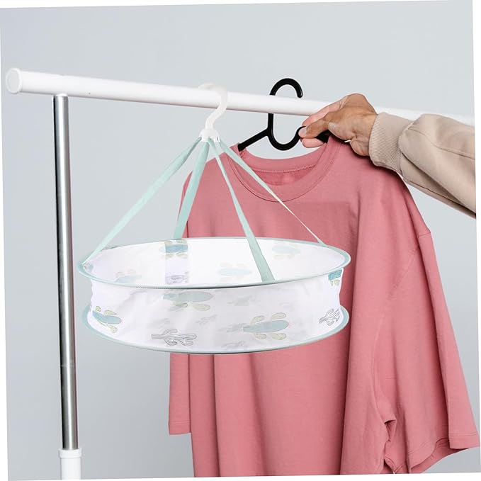 Clothes Drying Hanger Basket Laundry Hanging Basket Sturdy Mesh Laundry Organizer Family Tool