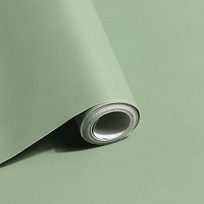 Safiyya 393"x17.7" Light Green Peel and Stick Wallpaper Green Solid Color Contact Paper Self Adhesive Contact Paper Decorative Wallpaper Vinyl Rolls for Wall