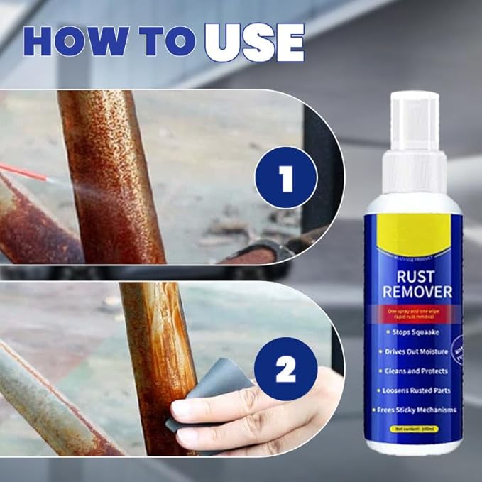 Anti-Rust Lubricant Spray & Rust Remover,Multi-Purpose Lubricant Rust Remover Spray with Protective Coating, Fast-Acting Formula & Easy Application, for Metal, Vehicles, Tools, Chains (3PC)
