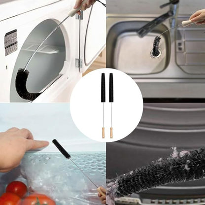 Dryer Vent Cleaner Kit, Dryer Lint Brush Vent Cleaner Lint Remover Long Flexible Refrigerator Coil Brush Clothes Dryer Lint Vent Trap Cleaner Brush 2 Pack