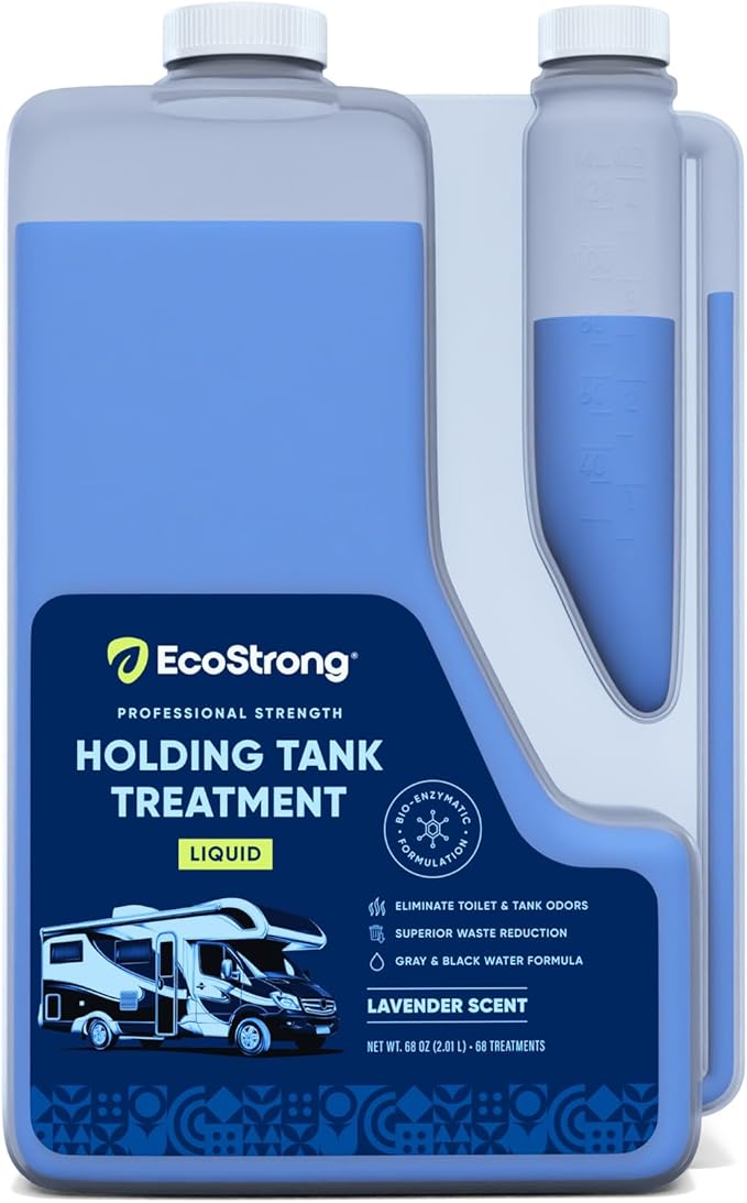 Eco Strong RV Toilet Treatment | RV Black Tank Treatment | RV Holding Tank Digestor, Odor Eliminator, and Cleaner | Perfect for Campers, RVs, Boats, 68 Treatments, Lavender