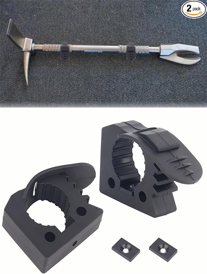 Quick Release Rubber Clamp, Halligan Tool Holder for Mounting Tools & Equipment 1" - 1-1/3" Diameter for Home; Garage; Boat; RV; ATV & Off-Road; Outdoor & Indoor (Pack of 2)