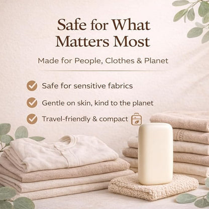 Kelebs Natural Laundry Soap Bar for Sensitive Skin with Organic Coconut - Delicate Laundry Stain Remover for Clothes, Underwear, Collar - Gentle Baby Laundry Soap | 5 Bars