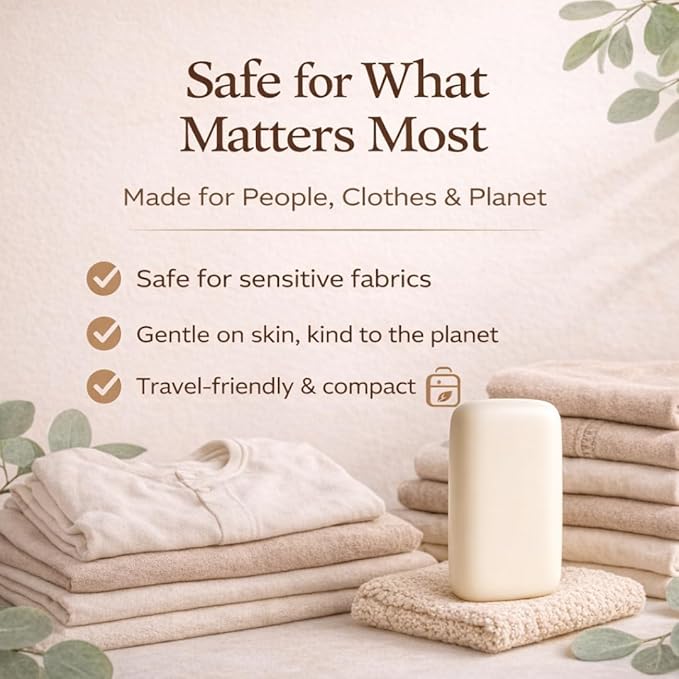 Kelebs Natural Laundry Soap Bar for Sensitive Skin with Organic Coconut - Delicate Laundry Stain Remover for Clothes, Underwear, Collar - Gentle Baby Laundry Soap | 16 Bars