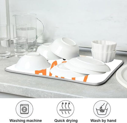 Happy Halloween Dish Drying Mat for Kitchen Counter Super Absorbent Drying Mat 18x24 inch Large Dish Drying Matts for Countertop Protector Dishes Pad