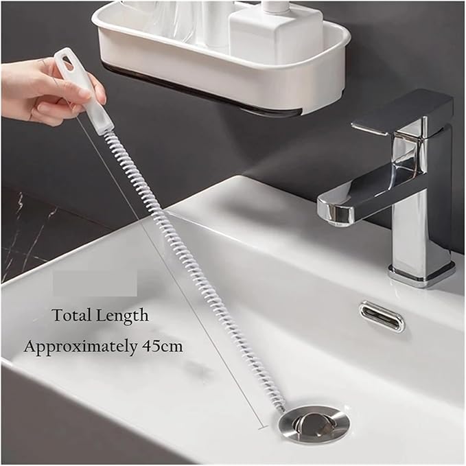 LeosHi Pipe Dredging Brush Bathroom Hair Sewer Sink Cleaning Brush Drain Cleaner Flexible Cleaner Clog Plug Hole Remover Tool (Size : 51cm Orange)
