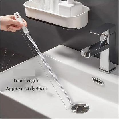 LeosHi Pipe Dredging Brush Bathroom Hair Sewer Sink Cleaning Brush Drain Cleaner Flexible Cleaner Clog Plug Hole Remover Tool (Size : 2PCS White)