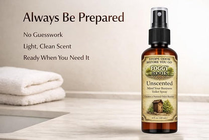 Unscented Pre-Poop Toilet Spray – Stops Odor Before It Starts, Bathroom Odor Eliminator for Toilet, 4 oz (200+ Uses) Travel, Home & Work
