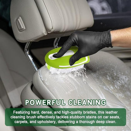 Carpet and Upholstery Cleaning Brush, Stiff Bristle Carpet Detailing Scrubber Brush, Multi-Functional Car Detailing Scrub Brushes, Cleaning Brushes for Car and Home Couch Floor Mats (Green)
