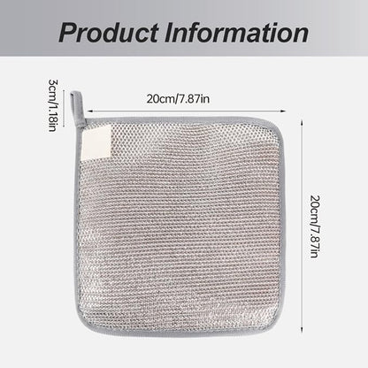 2025 New Multipurpose Wire Dishwashing Rags for Wet and Dry, Metal Scrubbing Pads Sponge Cloths Towels Clean, Non-Scratch Wire Dishcloth for Home Kitchen Dishes, Sinks (5 Pcs)