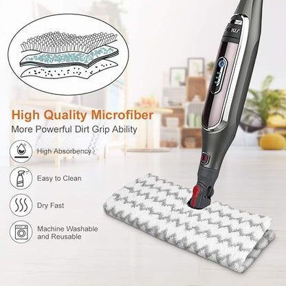 Flammi Steam Mop Pad for Shark Genius Lift-Away Pro S5003D S5002Q S5003A S6001W S6001WM S6002 S6002C S6003D S6003 S3973 S3973D S3973WM Washable Steam Mop Replacement Mop Cloth, 4 Pack
