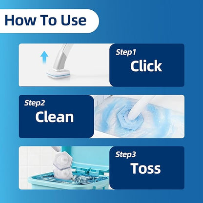40 Count Toilet Cleaner Refill Pads Compatible with Clorox ToiletWand, High-Density Disposable Toilet Brush Refills for Powerful Scrubbing