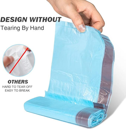 JOYEUX 4 Gallon Small Trash Bags, No-Tearing Drawstring Garbage Bags for Bathroom Kitchen, Beachside Breeze Scent, 60 Count