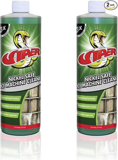 Refrigeration Technologies Viper Nickel Safe Ice Machine Cleaner and Scale Remover NSF Registered Kosher Certified Proprietary Organic Acid Blend 16oz RT500N or 1Gal RT500G (16oz, 2 Pack)