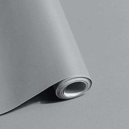 Safiyya Grey Peel and Stick Wallpaper Grey Contact Paper Wall Paper Removable Decorative Self Adhesive Wallpaper Vinyl Rolls for Wall 118"x17.7"