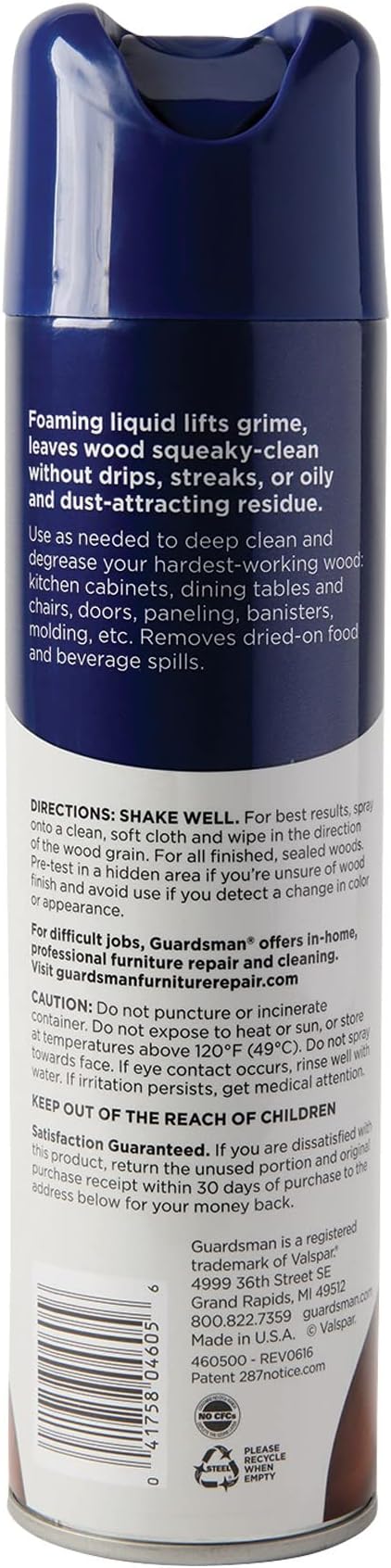 Guardsman Deep Cleaning Wood Cleaner for Cabinets, Furniture, Tables, and Other Wood Surfaces, Aerosol Spray, 12.5 Ounces