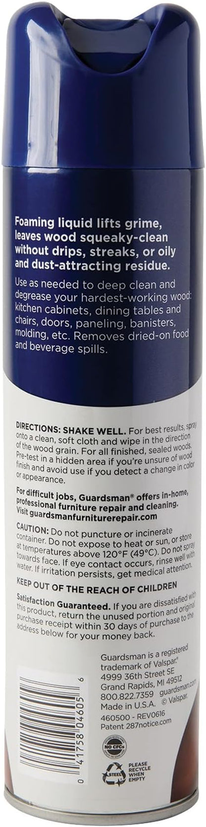 Guardsman Deep Cleaning Wood Cleaner for Cabinets, Furniture, Tables, and Other Wood Surfaces, Aerosol Spray, 12.5 Ounces