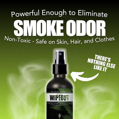Chronic Wipeout Smoke Odor Eliminator Spray For Strong Odor - Highly Effective for Deodorizing Homes, Clothes, Cars, Office, Hands, & Hair from Smoke Smells - 1 16 oz Bottle Bamboo Teak Fragrance