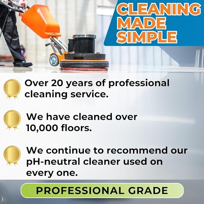 Neutral Floor Cleaner for Daily Mopping and Routine Floor Cleaning, Safe for Tile, Stone & Marble, Professional Grade Formula