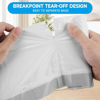Small Trash Bags 4 Gallon Drawstring- 360 Counts 4 Gallon Trash Bag Extra Strong, Small Garbage Bags Unscented, Stretchy, Quick Cinch for Bathroom Kitchen, White