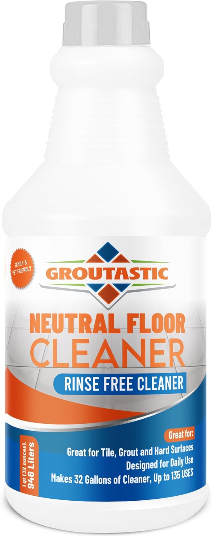 Neutral Floor Cleaner for Daily Mopping and Routine Floor Cleaning, Safe for Tile, Stone & Marble, Professional Grade Formula
