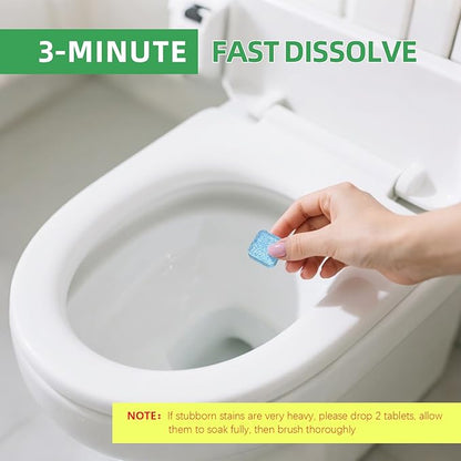 Toilet Bowl Cleaner Tablets 30 Big Pack Fast Dissolve Plastic-free Powerful Clean Septic Safe Deodorize Remove Rust & Stains Bathroom Cleaner Lemon Scent