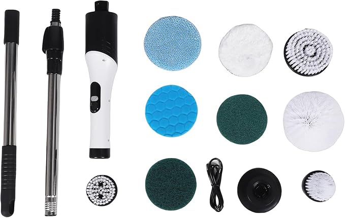 Weytoll Electric Cleaning Brush Kit Multifunctional Handheld Cordless Scrubber for Kitchen Bathroom Digital Display