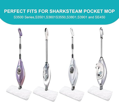 2 Pack Steam Pocket Mop Replacement Pads for Shark S3500 Series S3501 S3601 S3550 S3901 SE450 S3801CO S3601D S2901 S2902 S3801