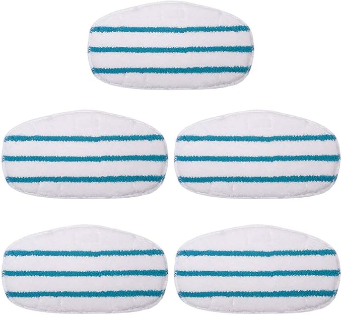 KEEPOW Steam Mop Pads Compatible with PurSteam Steam Mop Cleaner 10-in-1/ThermaPro 211, Washable/Reusable Microfiber Replacement Mopping Pads, 5 Pack