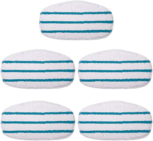 KEEPOW Steam Mop Pads Compatible with PurSteam Steam Mop Cleaner 10-in-1/ThermaPro 211, Washable/Reusable Microfiber Replacement Mopping Pads, 5 Pack
