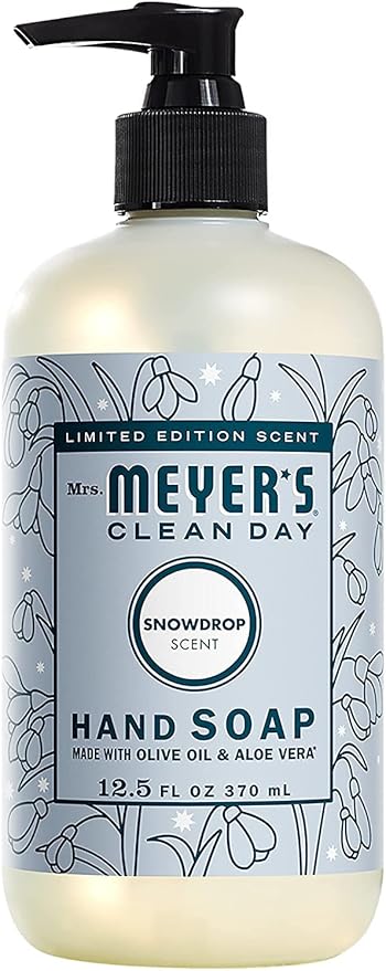Mrs. MEYER'S Kitchen Set, Dish Soap, Hand Soap, and Multi-Surface Cleaner, 3 CT (Snowdrop)