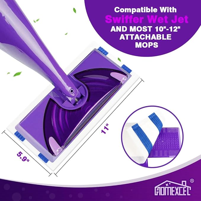 HOMEXCEL Multi-Layer Dry Floor Mop Pads Refills Compatible with Swiffer Wet Jet-All Purpose Multi Surface Floor Cleaner Spray Mop Pads Replacement for Hardwood Floor,16 Count