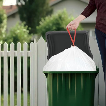BEIDOU-PAC 39 Gallon Trash Bags Drawstring, 100 Count Bulk, White | Unscented | Heavy Duty Multi-purpose Garbage Bags Can Liners for Business Home Kitchen Commercial and Industrial