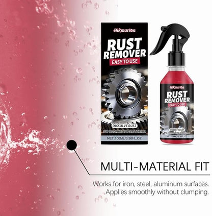 Rust Remover Spray, 3.38 Fl.oz Car Scratch Remover, Iron Stain Cleaner, Rust Dissolver for Multiple Surfaces Metal, Tools, Cars, Chains