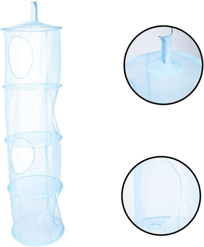 1Pc Drying Basket Breathable Four Compartment Organizer for Underwear Socks and Sundries Storage and Design for Bedroom and Laundry Use