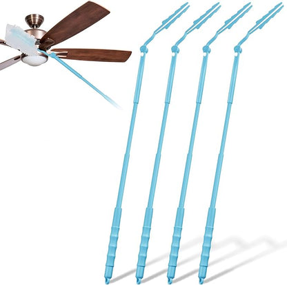 Colingmill 4 Pcs 3 ft Replacement Handles Compatible with Duster Refills, Extendable Long Extended Handle Only, Adjustable Length for Ceiling Fans, Blinds, Shelves, Windows (Sky Blue)