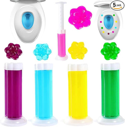 Toilet Gel Stamp, Mix Scents Toilet Bowl Cleaners, Fresh Gel Toilet Bowl Cleaning Stamps with Clean and Prevent Limescale (5 Pcs)