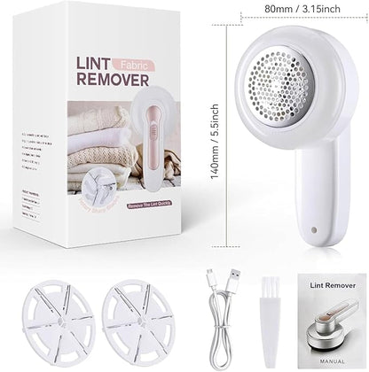 Fabric Shaver, Lint Remover, Lint Shaver with 3 Replaceable Blades, Sweater Shaver, Clothes Shaver, Fabric Pilling Remover, Rechargeable Fabric Shaver for Furniture, Electric Lint Remover for Clothes