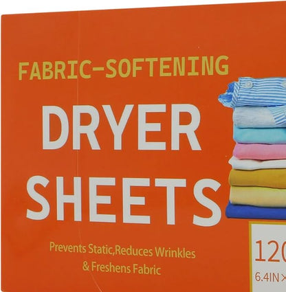 Softener Sheets - 120 Scented Fabric Softener Sheets, Long Lasting Laundry Dryer Sheet, Fresh Fragrance, Anti Static Fabric Care, Easy Use Household Laundry Solution | for apartment washer dorm bathr